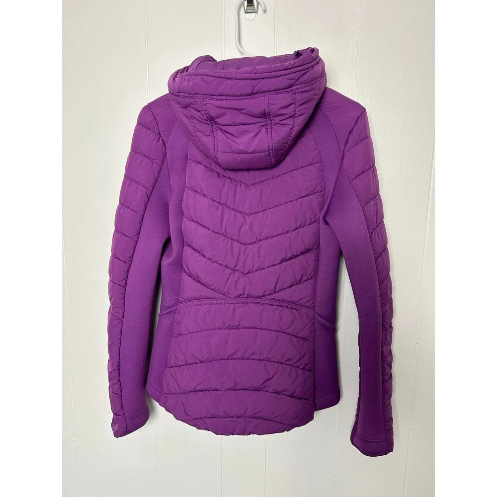 Bernardo Performance Hooded Quilted Water Repellent Jacket Purple Size S outdoor